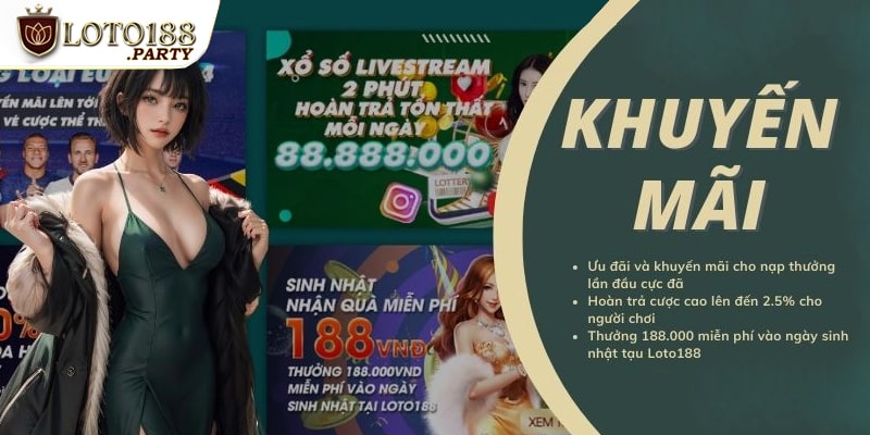 Khuyến mãi khi nạp tiền Loto188